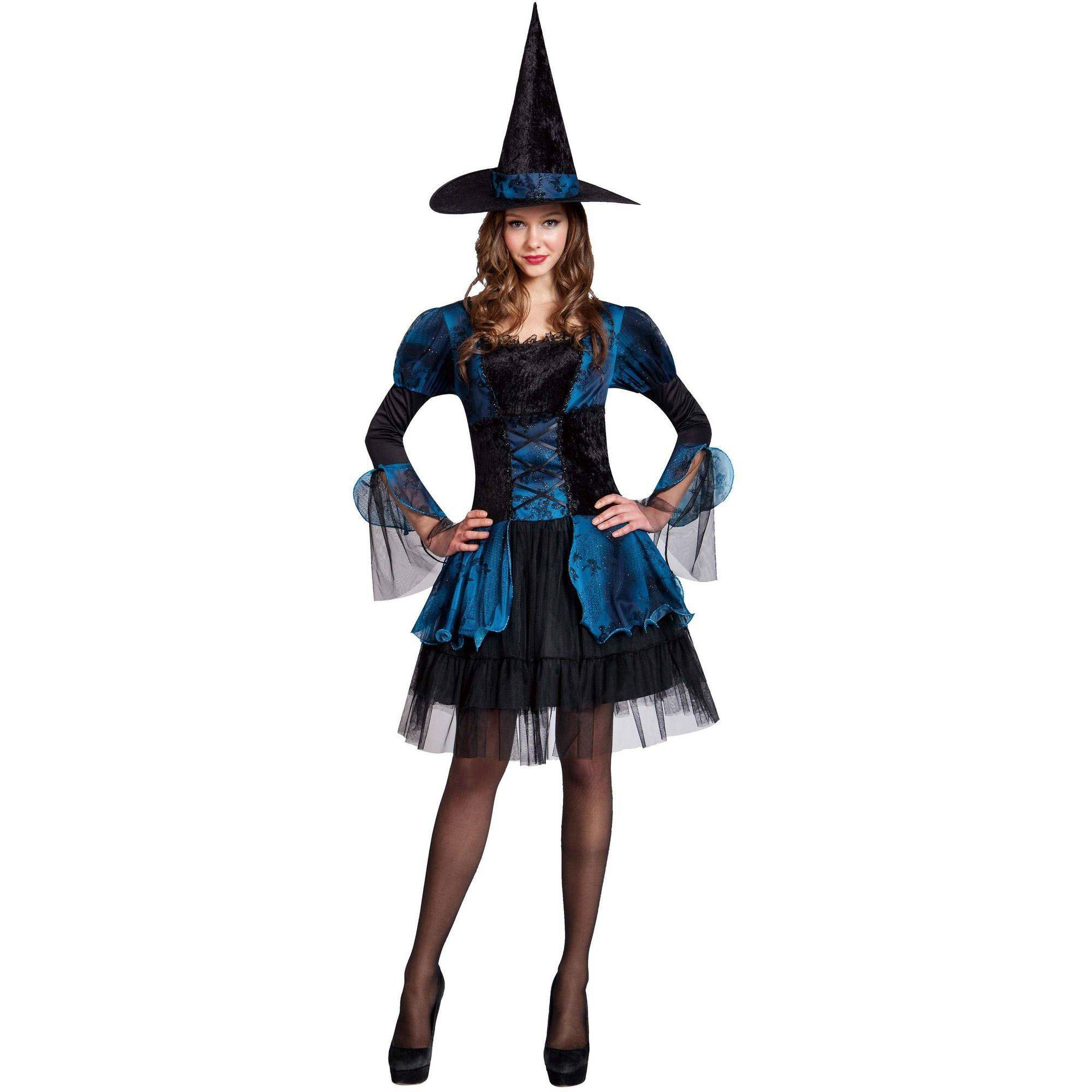 F1778 Blue Gothic Witch Adult Halloween Costume